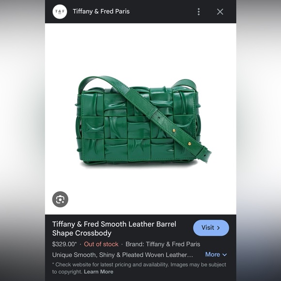 Tiffany & Fred Paris Emerald Woven Crossbody Bag - Picture 9 of 10
